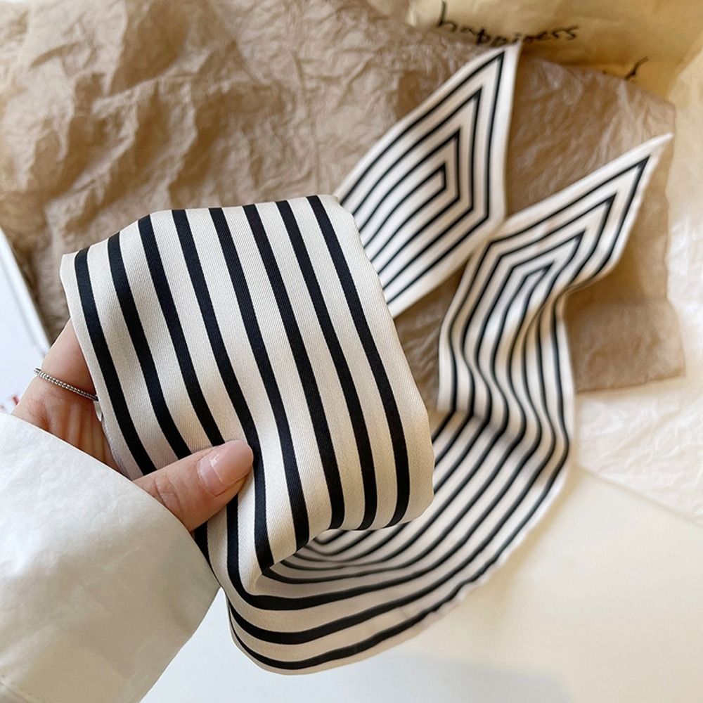 Silk Tie Woven - Zarif Şerit Fransız Kravat Kadın Şal