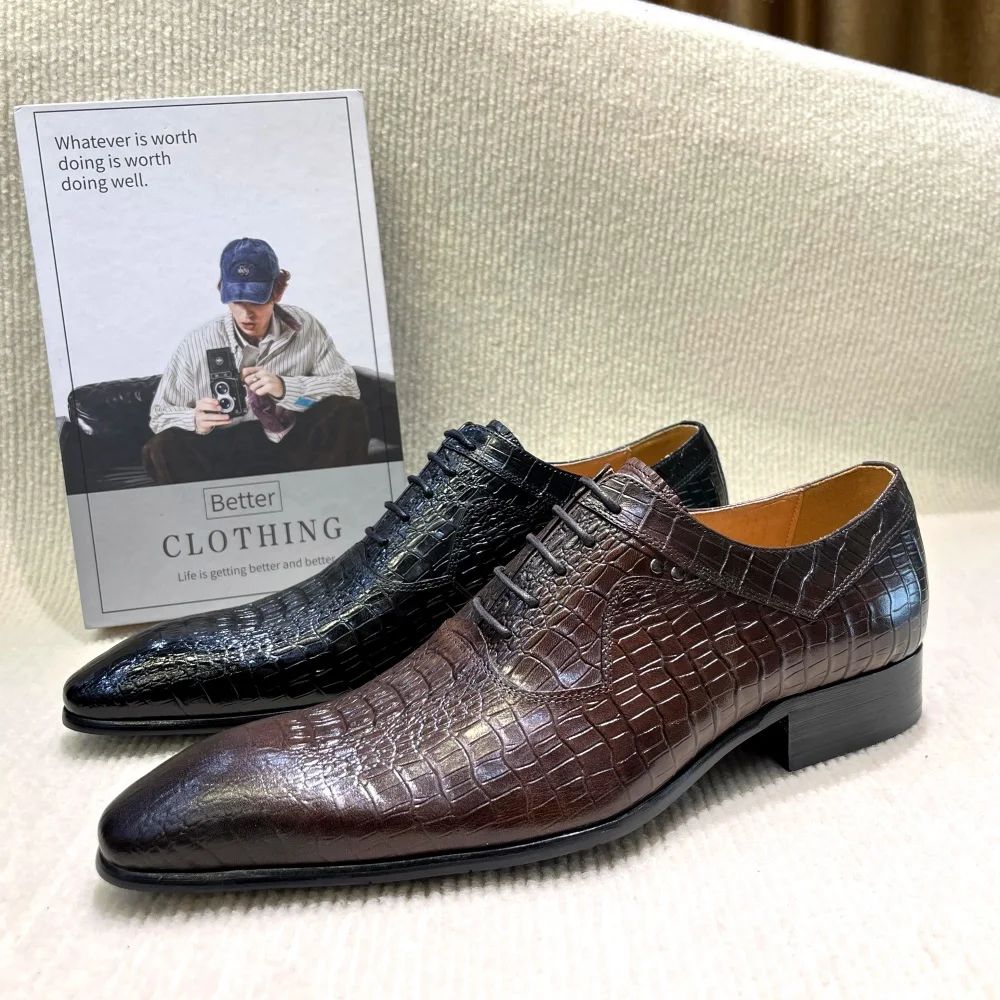Men'S Formal Wear For A Wedding - İtalyan Lüks erkek Sivri Burun Oxford