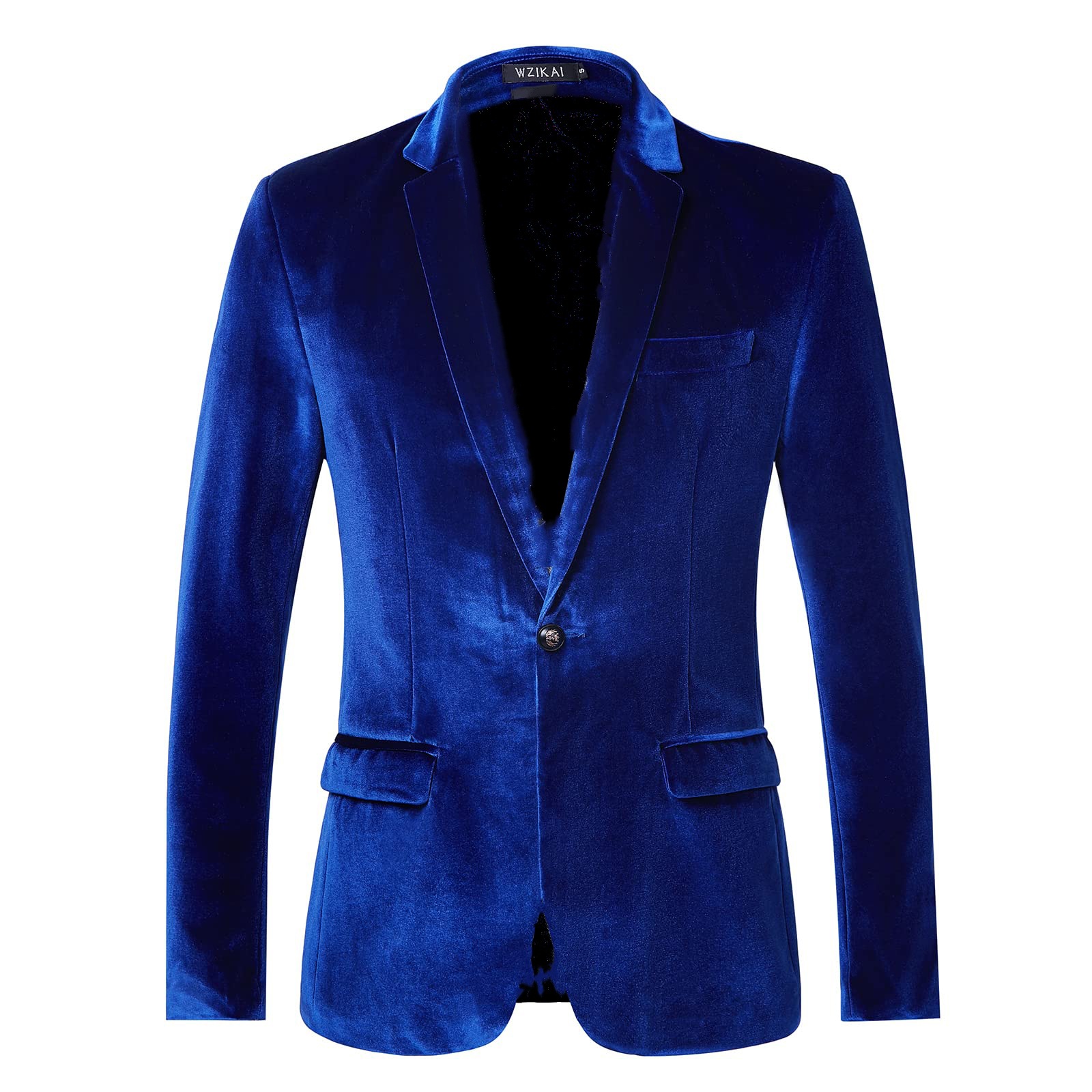 Men Formal Wear Blue - Gençler İçin Slim Fit Kadife Blazer
