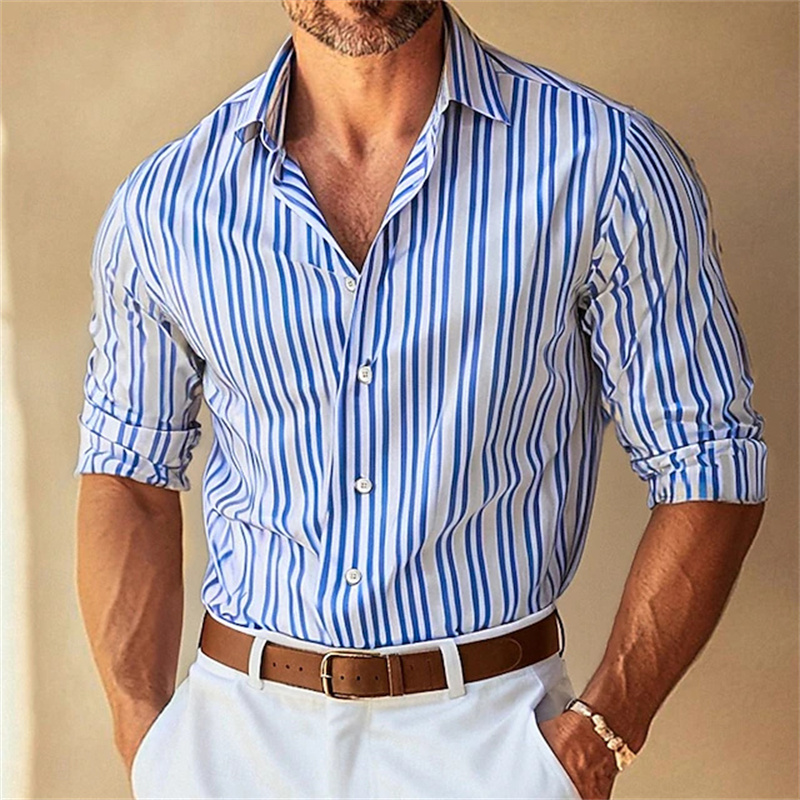 Men Formal Wear Blue - 10 Renk Erkek Resmi Yaka Düğmeli