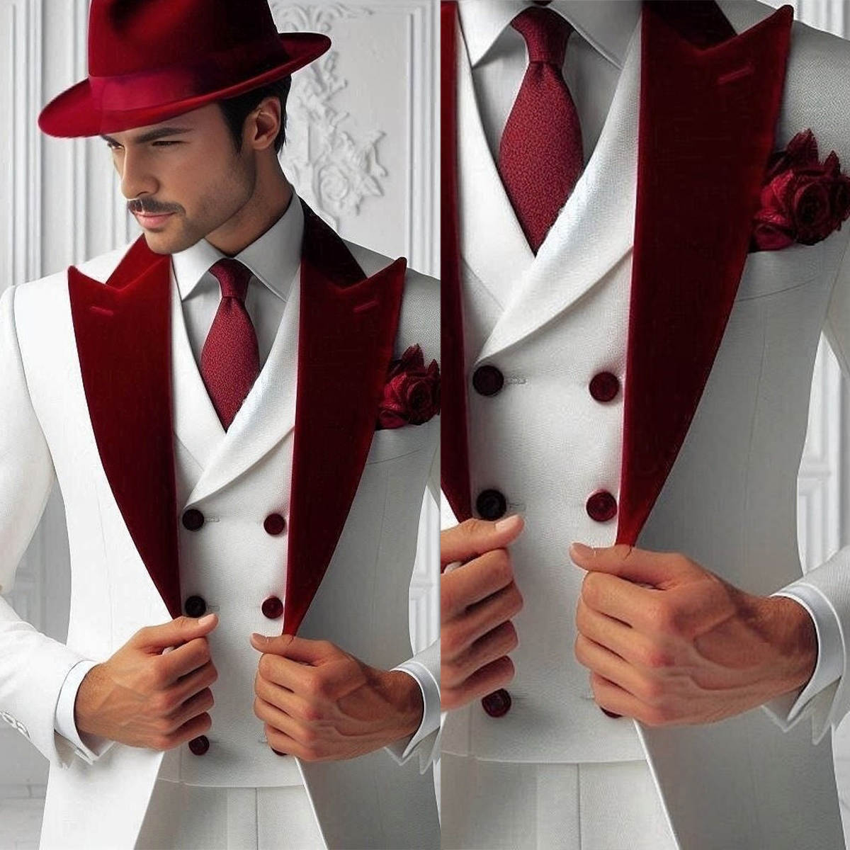 Men'S Formal Wear For Graduation - Resmi Erkek Smokinleri Kadife 3 Parça