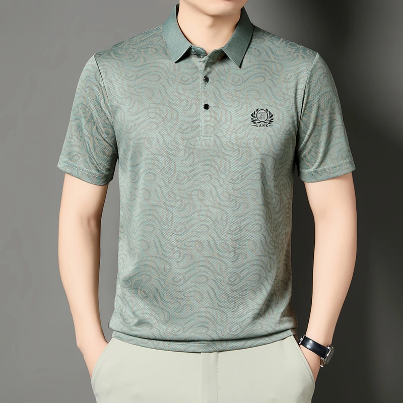 Men'S Polo Formal Wear - Erkek Resmi Baskılı Polo Yaka Tişört