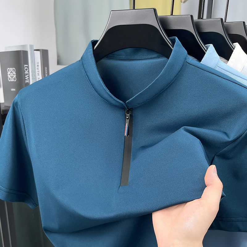 Men'S Polo Formal Wear - Erkek Resmi Yarım Fermuarlı Dik Yaka