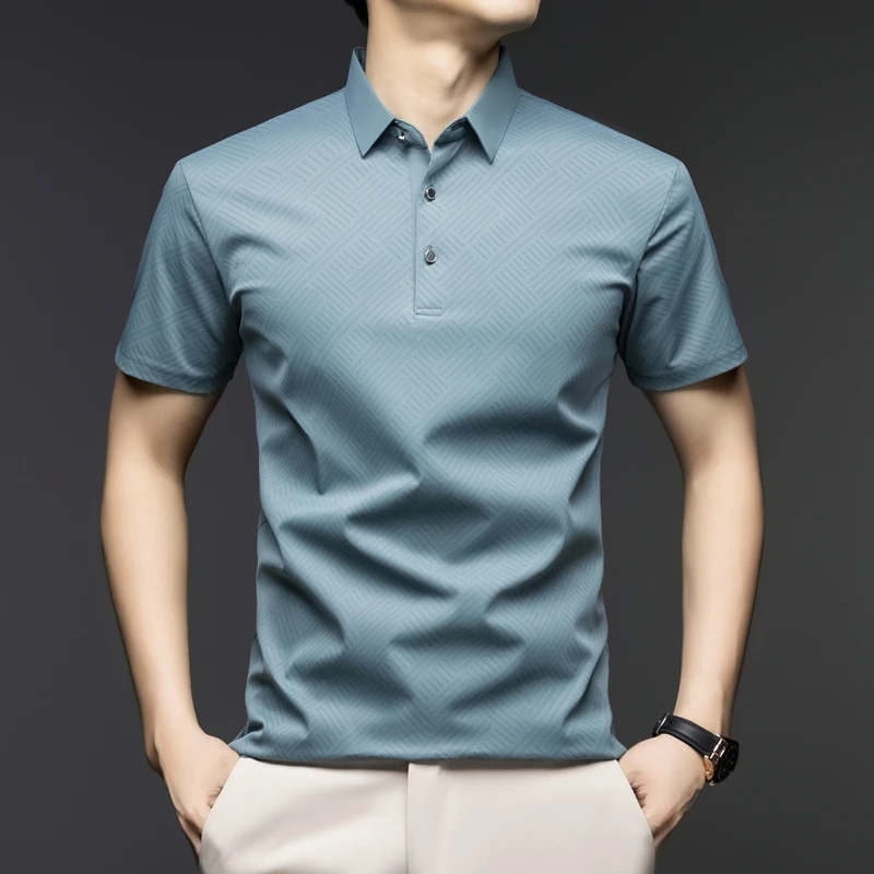 Men'S Polo Formal Wear - Erkekler İçin Şık Desenli Polo Yaka