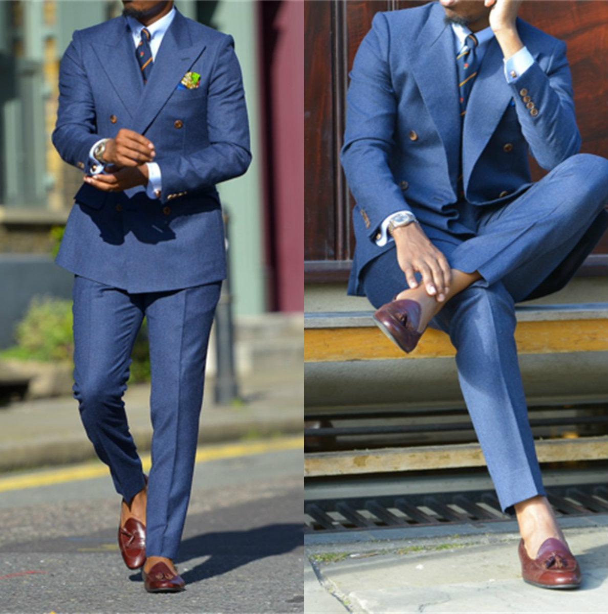 Koyu mavi resmi erkek takım el - Men Formal Wear Blue incelemesi ve fiyatı