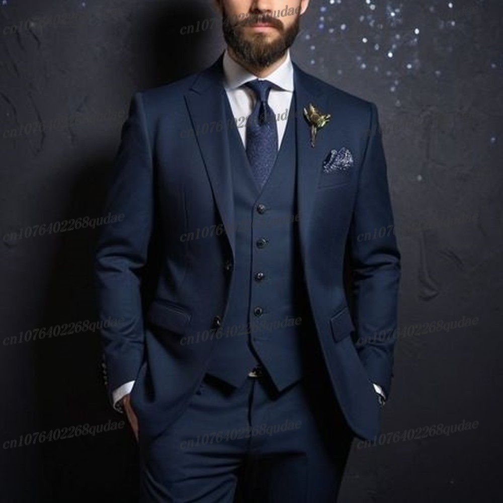 New Navy Blue Formal Men Suit  - Men Formal Wear Blue incelemesi ve fiyatı