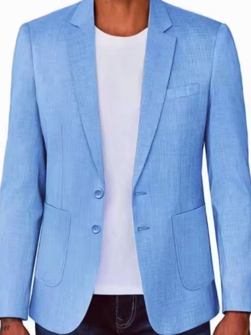 Slim Fit erkek Bej/Mavi Keten  - Men Formal Wear Blue incelemesi ve fiyatı