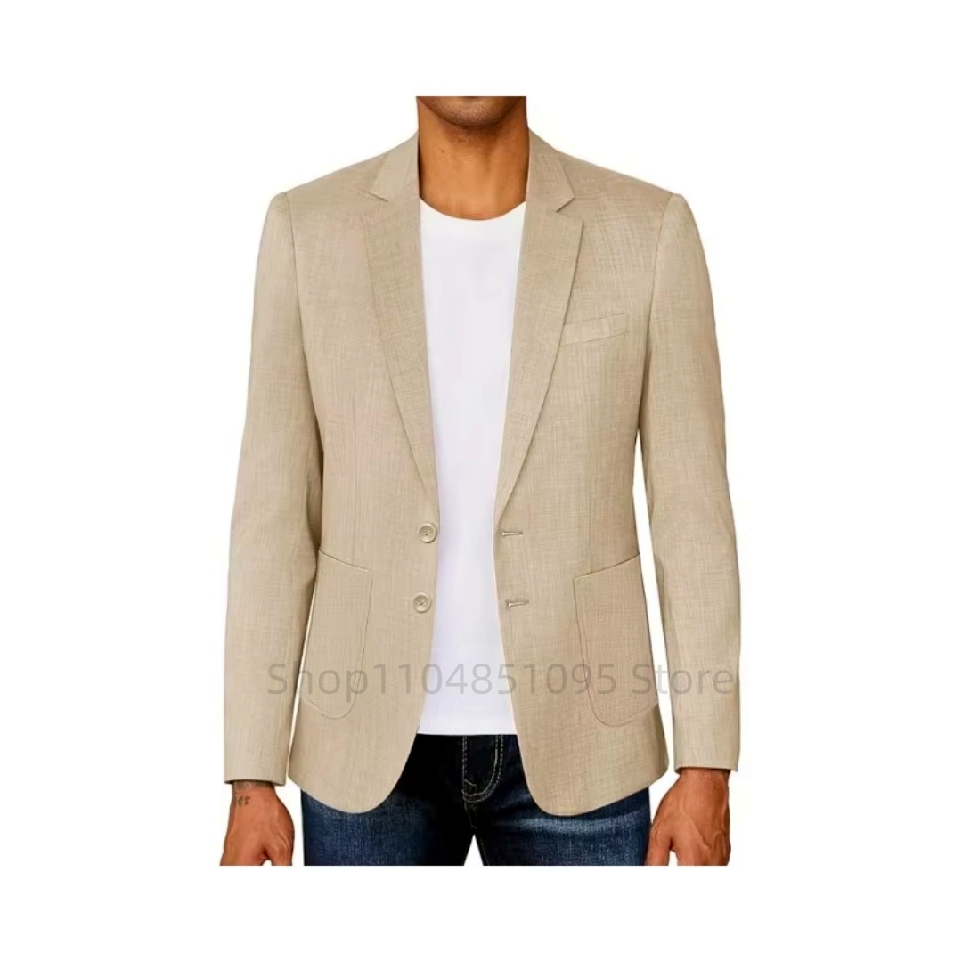Slim Fit erkek Bej/Mavi Keten  - Men Formal Wear Blue incelemesi ve fiyatı