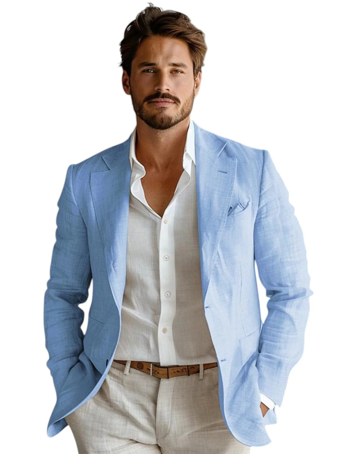 Mavi Slim Fit Erkek Keten Blaz - Men Formal Wear Blue incelemesi ve fiyatı